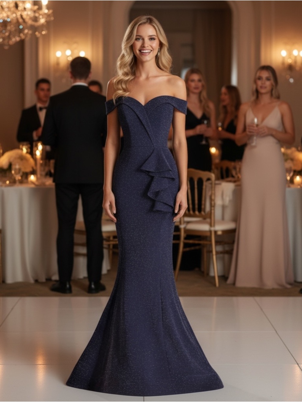 NWT Janique 2936 Evening Gown Wedding Formal Black Tie Mother of the Bride Groom
